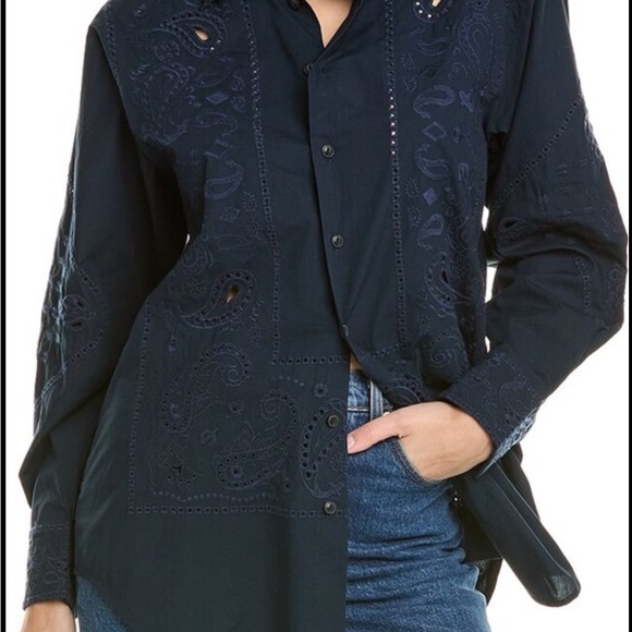 Navy Eyelet Jacket and Shorts Set - Picture 3 of 6